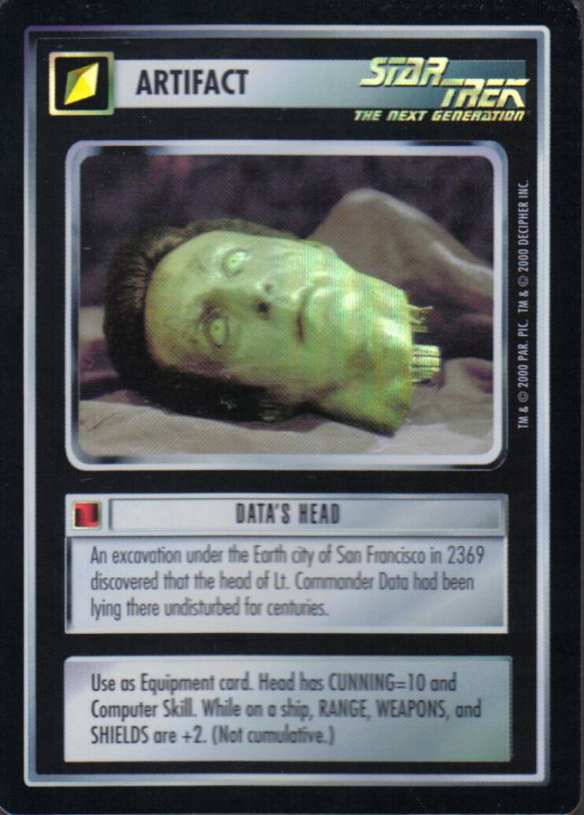 STAR TREK CCG REFLECTIONS SUPER RARE DATA'S HEAD