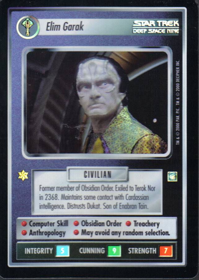 STAR TREK CCG REFLECTIONS SUPER RARE ELIM GARAK ex