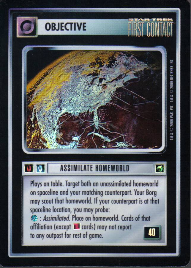 STAR TREK CCG REFLECTIONS VERY RARE ASSIMILATE HOMEWORLD