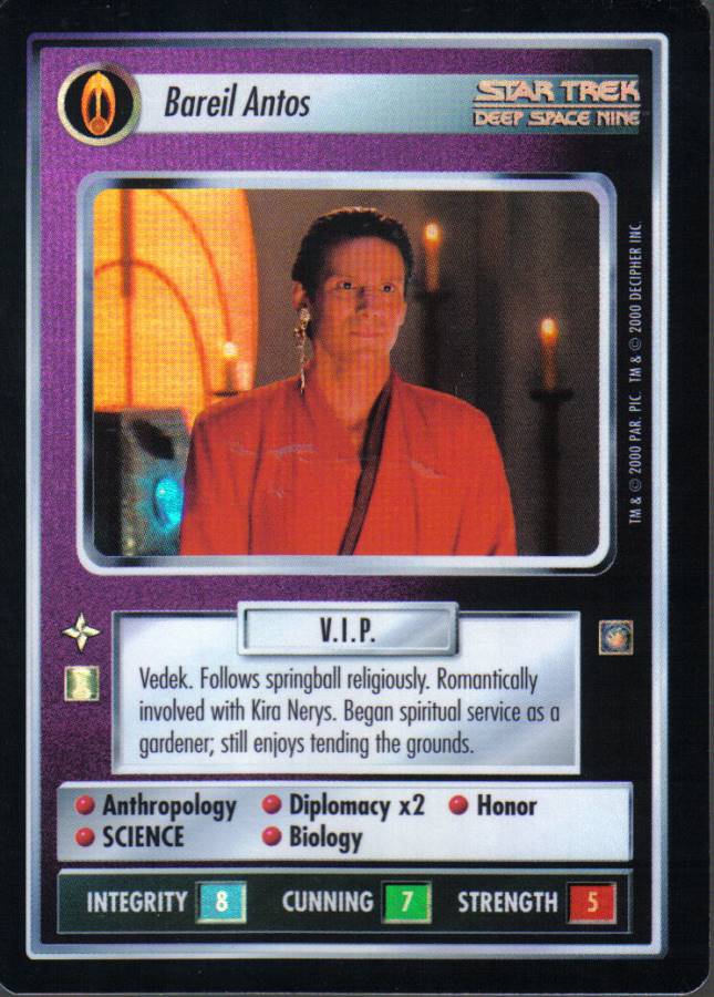 STAR TREK CCG REFLECTIONS VERY RARE BAREIL ANTOS