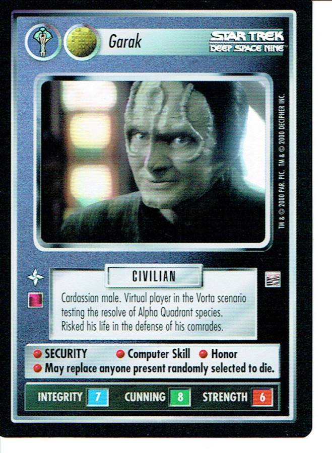 STAR TREK CCG REFLECTIONS VERY RARE GARAK ex
