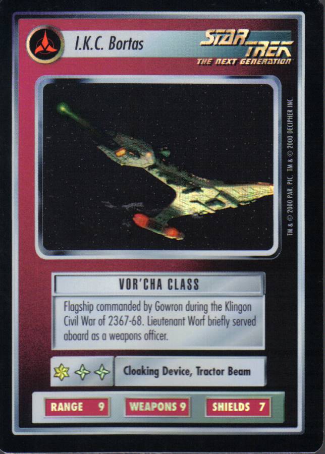 STAR TREK CCG REFLECTIONS VERY RARE I.K.C. BORTAS