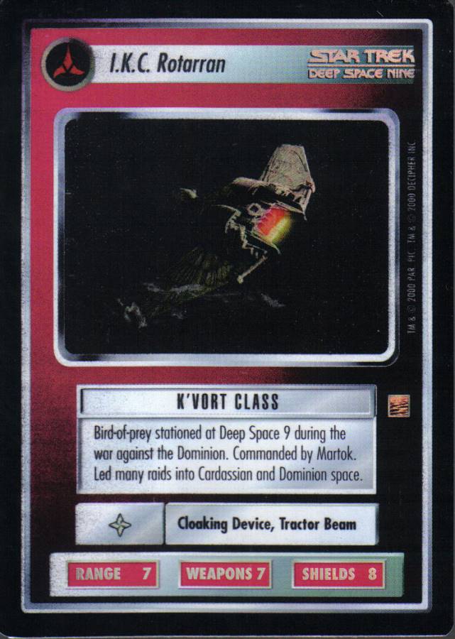 STAR TREK CCG REFLECTIONS VERY RARE I.K.C. ROTARRAN