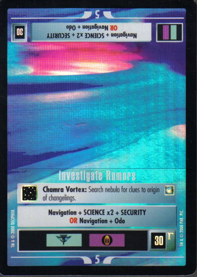 STAR TREK CCG REFLECTIONS VERY RARE INVESTIGATE RUMORS