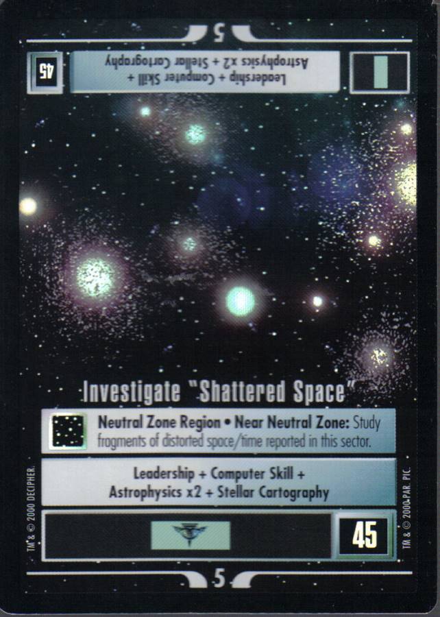 STAR TREK CCG REFLECTIONS VERY RARE INVESTIGATE SHATTERED SPACE