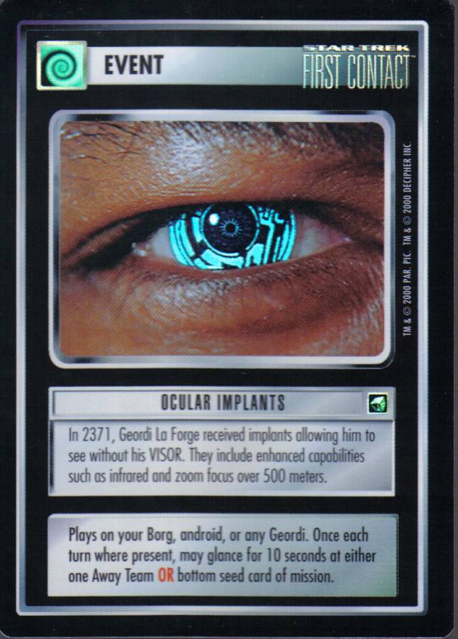 STAR TREK CCG REFLECTIONS VERY RARE OCCULAR IMPLANTS