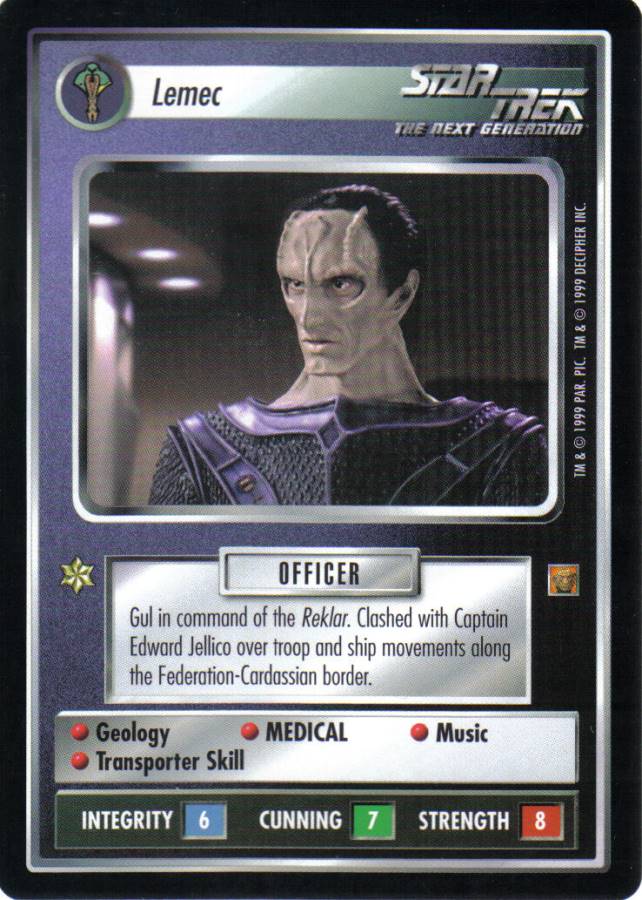 STAR TREK CCG RULES OF ACQUISITION RARE CARD LEMEC
