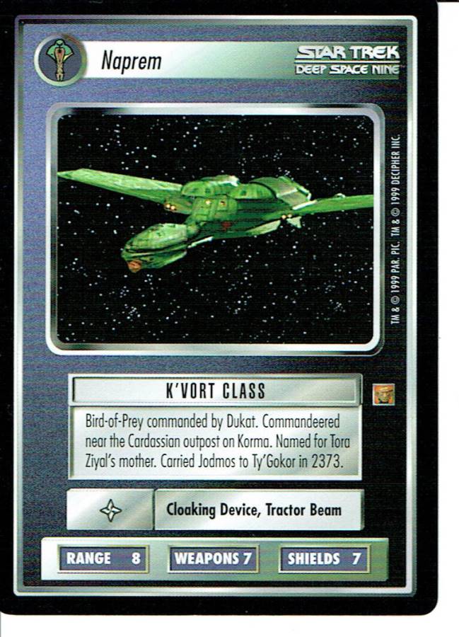 STAR TREK CCG RULES OF ACQUISITION RARE CARD NAPREM lp