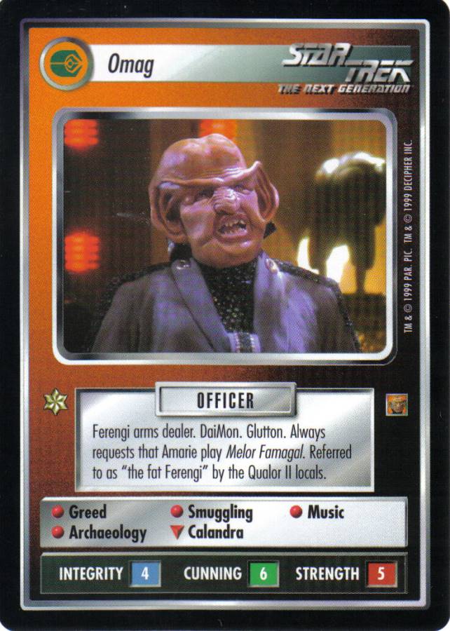 STAR TREK CCG RULES OF ACQUISITION RARE CARD OMAG
