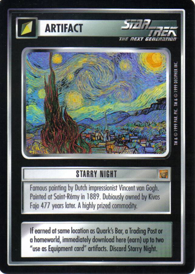 STAR TREK CCG RULES OF ACQUISITION RARE CARD STARRY NIGHT