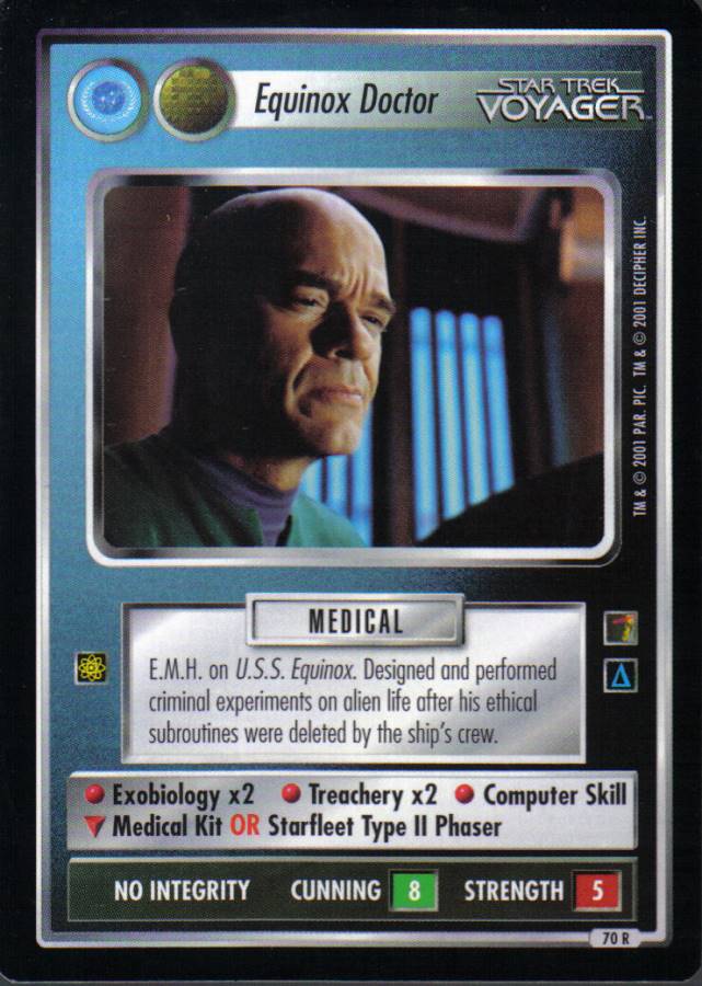 STAR TREK CCG THE BORG RARE CARD EQUINOX DOCTOR (federation) ex