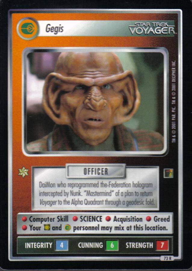 STAR TREK CCG THE BORG RARE CARD GEGIS ex