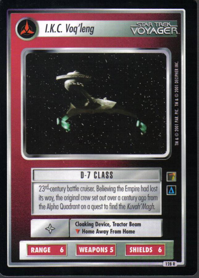 STAR TREK CCG THE BORG RARE CARD I.K.C. VOQ'LENG