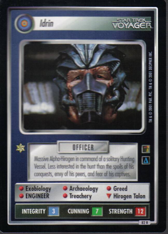 STAR TREK CCG THE BORG RARE CARD IDRIN