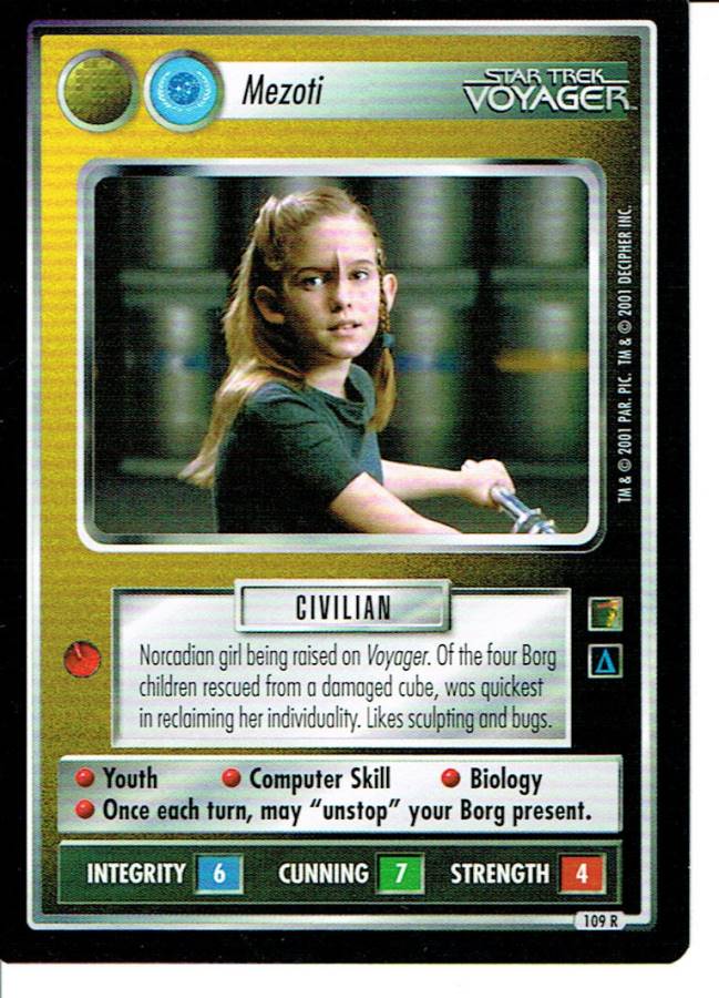 STAR TREK CCG THE BORG RARE CARD MEZOTI (non aligned)