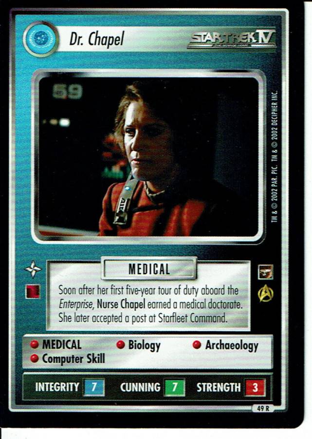 STAR TREK CCG THE MOTION PICTURES RARE CARD DR. CHAPEL