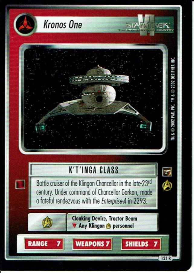 STAR TREK CCG THE MOTION PICTURES RARE CARD KRONOS ONE