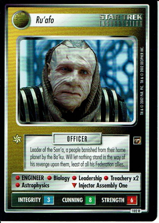 STAR TREK CCG THE MOTION PICTURES RARE CARD RU'AFO
