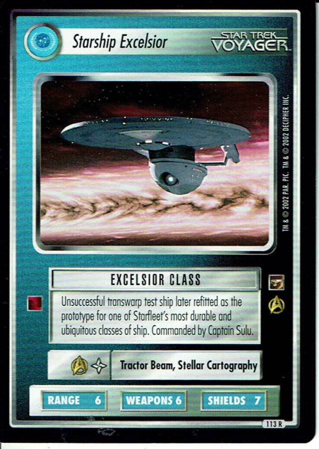 STAR TREK CCG THE MOTION PICTURES RARE CARD STARSHIP EXCELSIOR