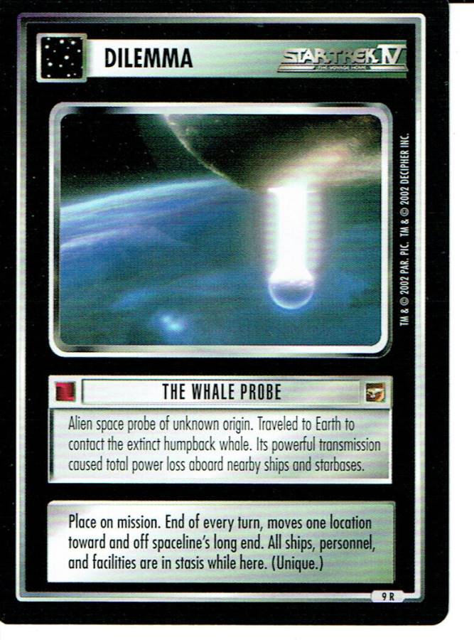 STAR TREK CCG THE MOTION PICTURES RARE CARD THE WHALE PROBE ex