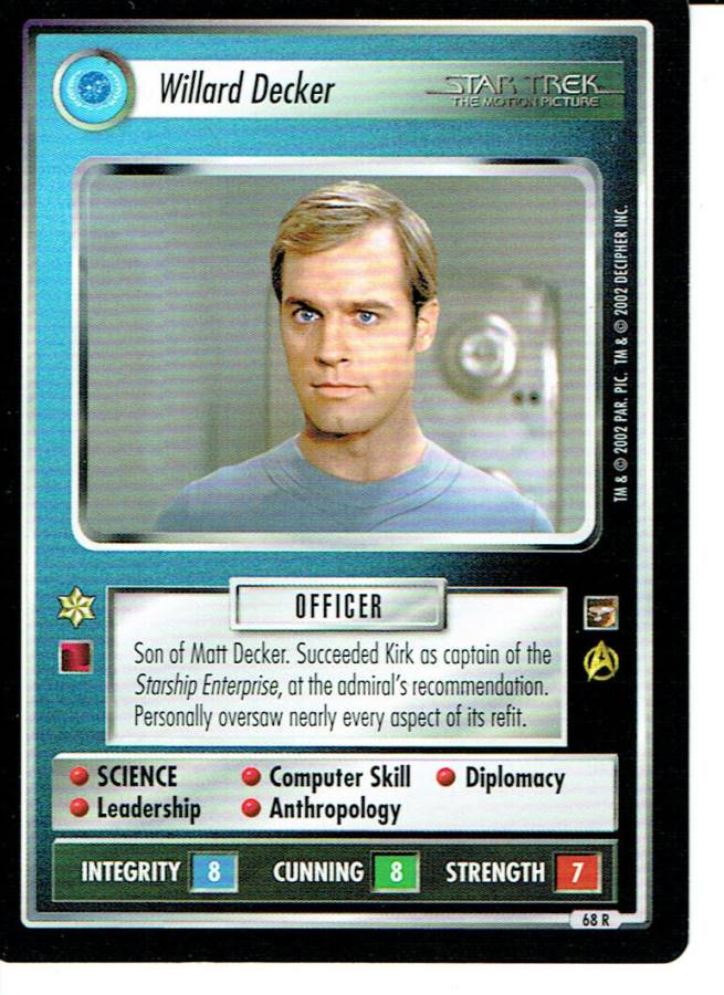 STAR TREK CCG THE MOTION PICTURES RARE CARD WILLARD DECKER