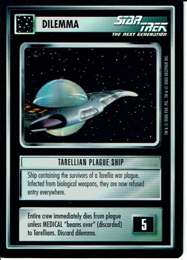 STAR TREK CCG TOURNAMENT FOIL, TARELLIAN PLAGUE SHIP ex