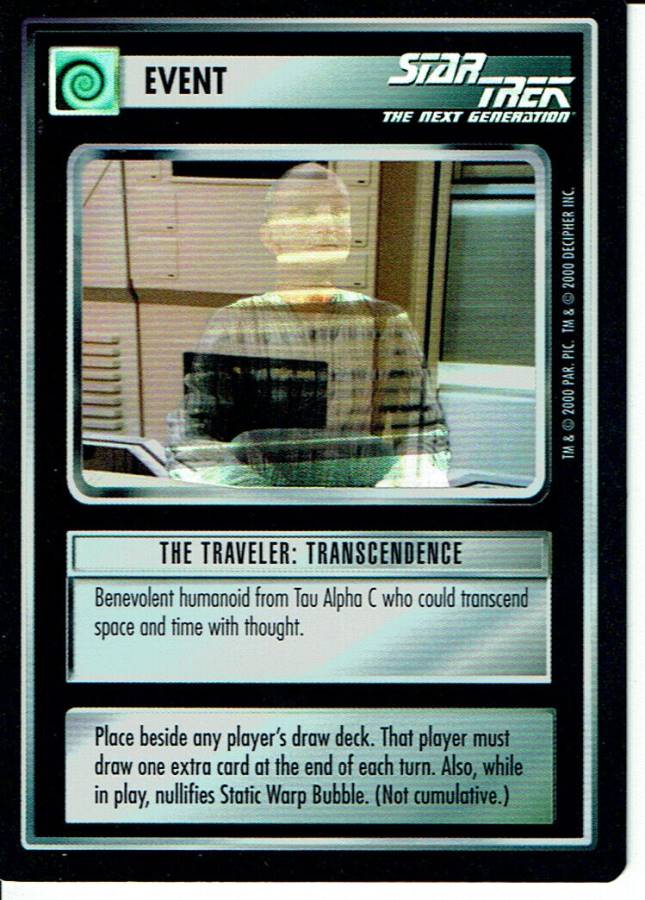 STAR TREK CCG TOURNAMENT FOIL, THE TRAVELER: TRANSCENDENCE ex