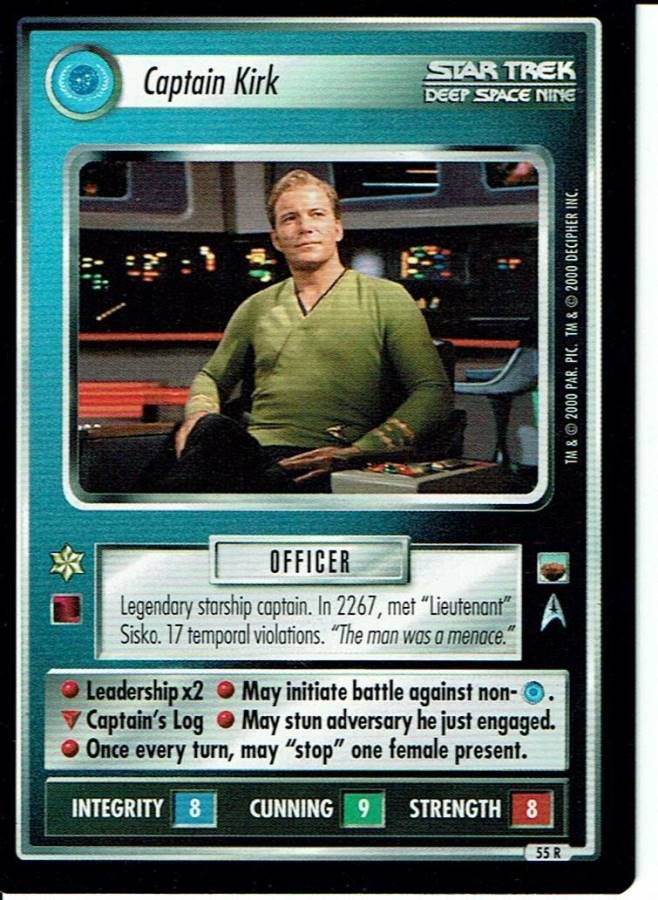 STAR TREK CCG TROUBLE WITH TRIBBLES RARE CARD CAPTAIN KIRK