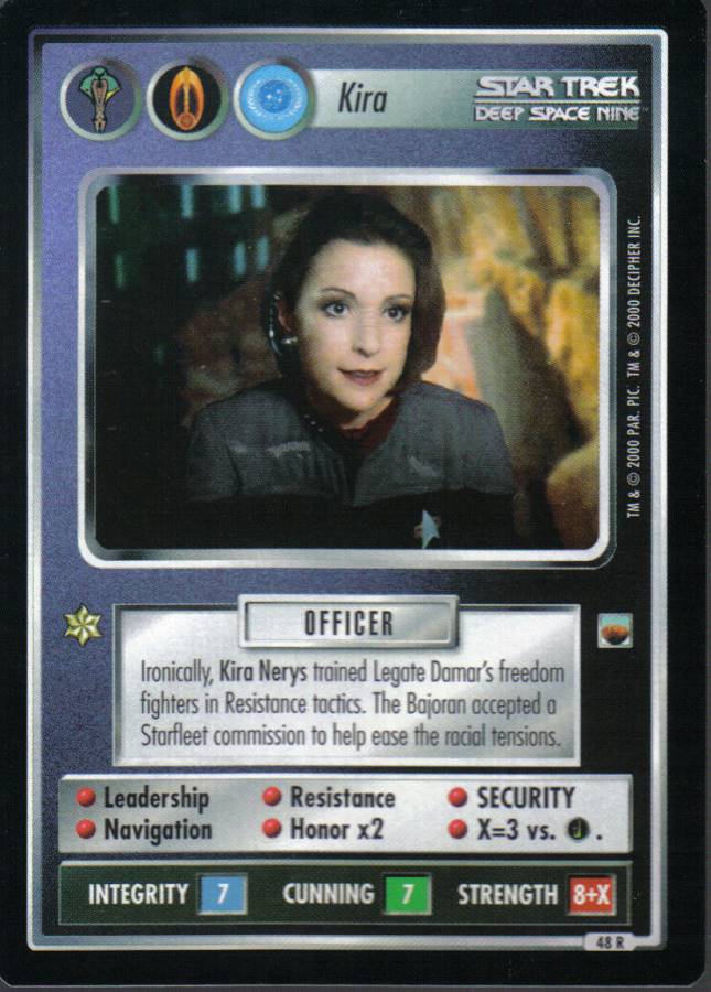 STAR TREK CCG TROUBLE WITH TRIBBLES RARE CARD KIRA