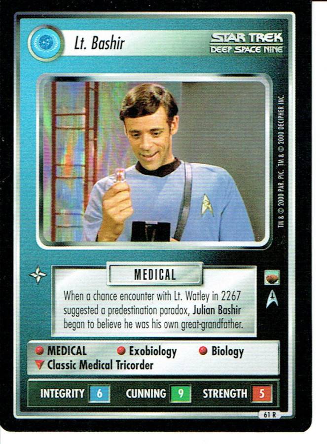 STAR TREK CCG TROUBLE WITH TRIBBLES RARE CARD LT. BASHIR