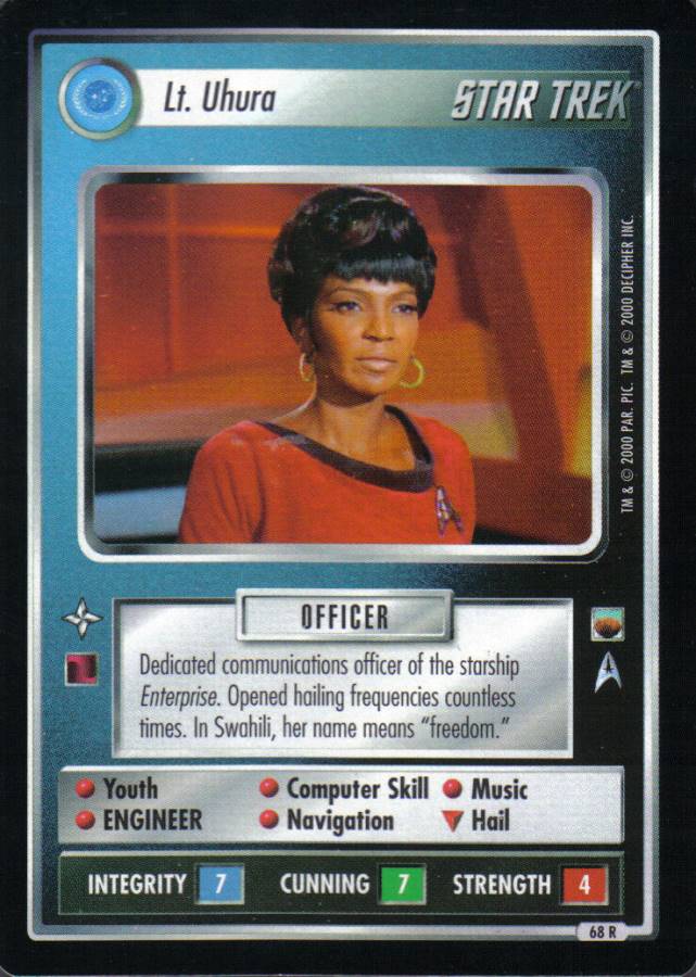 STAR TREK CCG TROUBLE WITH TRIBBLES RARE CARD LT. UHURA