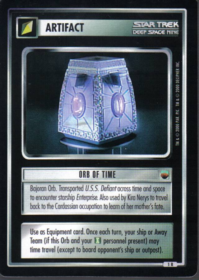 STAR TREK CCG TROUBLE WITH TRIBBLES RARE CARD ORB OF TIME