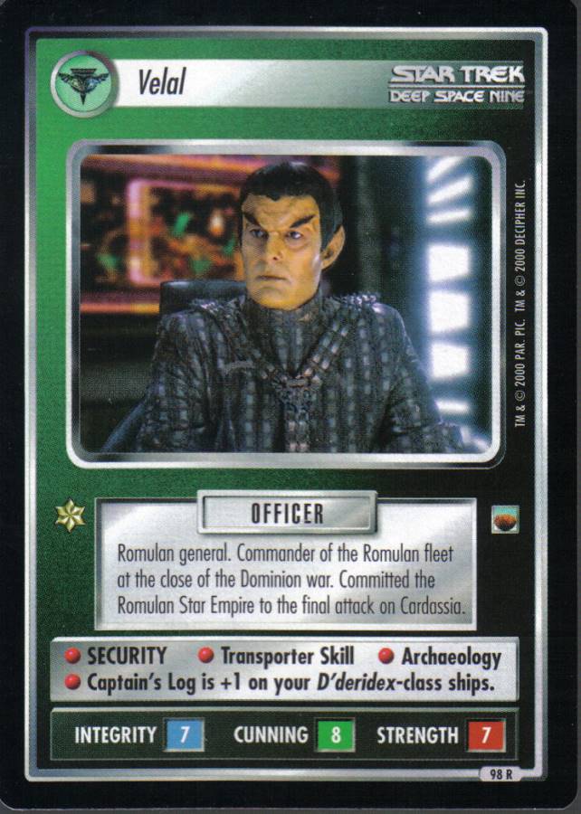 STAR TREK CCG TROUBLE WITH TRIBBLES RARE CARD VELAL