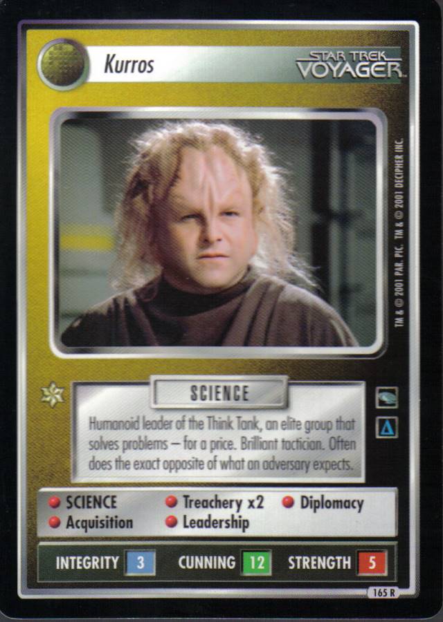 STAR TREK CCG VOYAGER RARE CARD KURROS ex