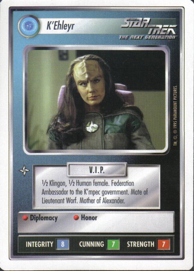 STAR TREK CCG WHITE BORDER PREMIERE 1995 BETA RARE CARD K'EHLEYR