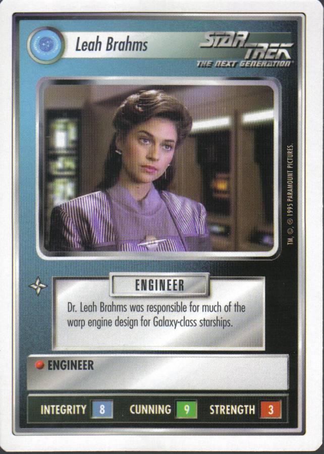 STAR TREK CCG WHITE BORDER PREMIERE 1995 BETA RARE CARD LEAH BRAHMS ex