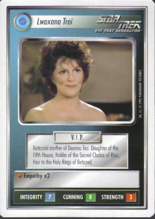 STAR TREK CCG WHITE BORDER PREMIERE 1995 BETA RARE CARD LWAXANA TROI