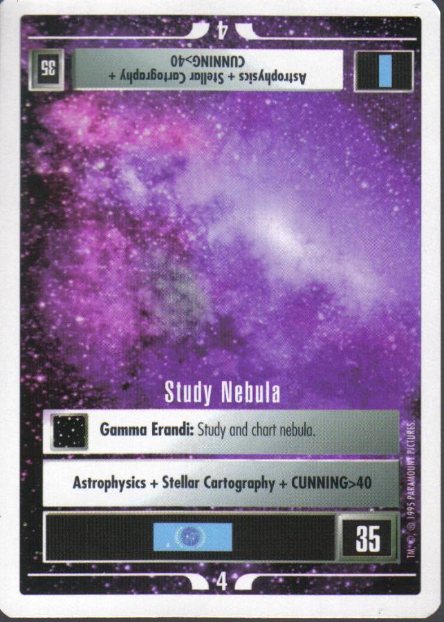 STAR TREK CCG WHITE BORDER PREMIERE 1995 BETA RARE CARD STUDY NEBULA