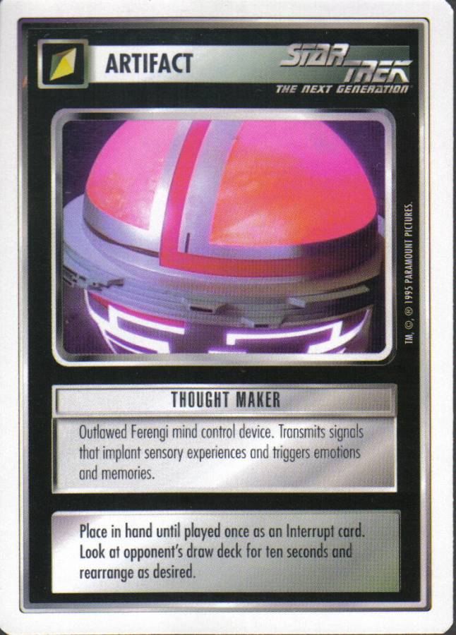 STAR TREK CCG WHITE BORDER PREMIERE 1995 BETA RARE CARD THOUGHT MAKER