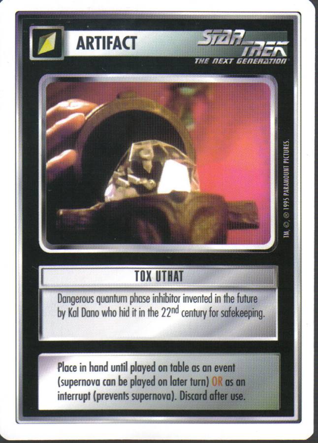 STAR TREK CCG WHITE BORDER PREMIERE 1995 BETA RARE CARD TOX UTHAT