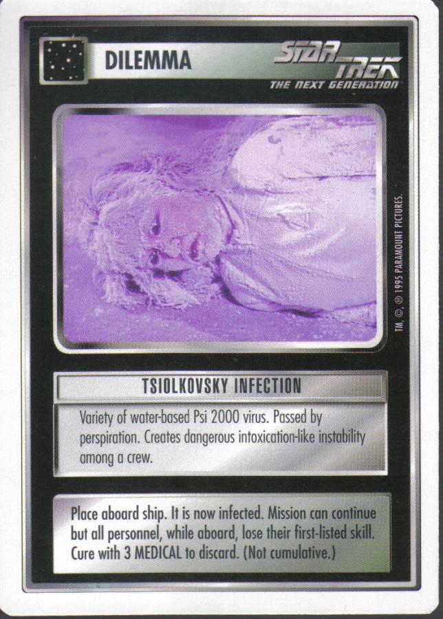 STAR TREK CCG WHITE BORDER PREMIERE 1995 BETA RARE CARD TSIOLKOVSKY INFECTIONex