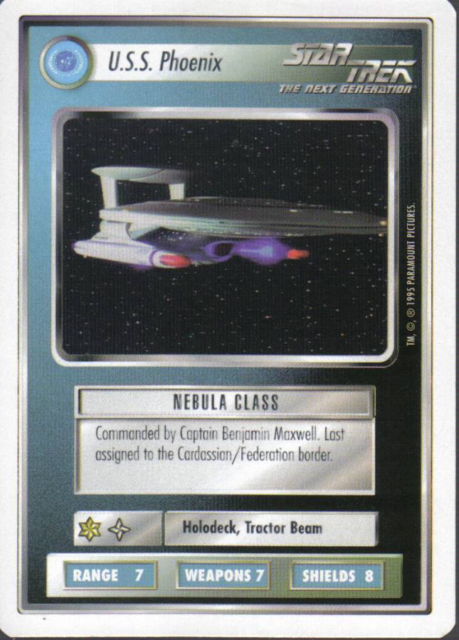 STAR TREK CCG WHITE BORDER PREMIERE 1995 BETA RARE CARD U.S.S. PHOENIX