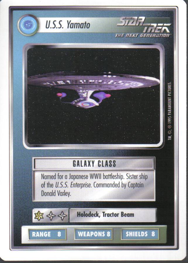 STAR TREK CCG WHITE BORDER PREMIERE 1995 BETA RARE CARD U.S.S. YAMATO ex