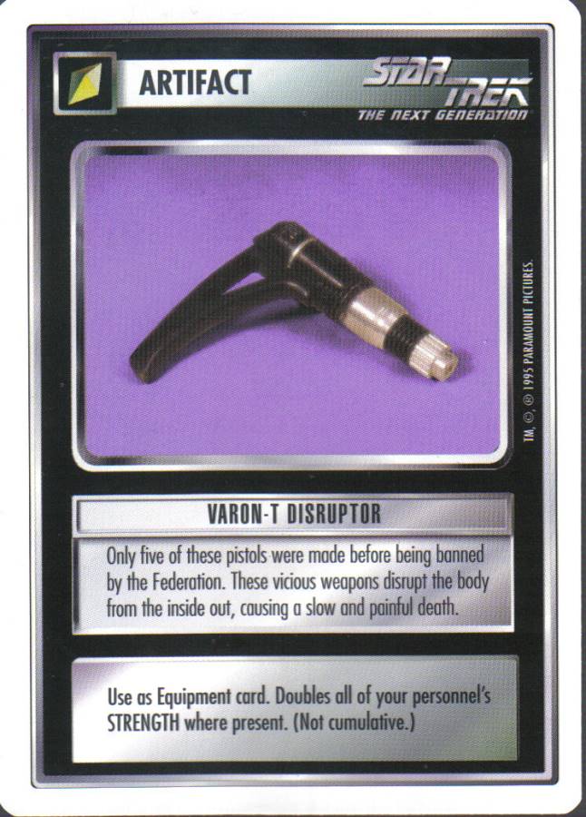 STAR TREK CCG WHITE BORDER PREMIERE 1995 BETA RARE CARD VARON-T DISRUPTOR ex