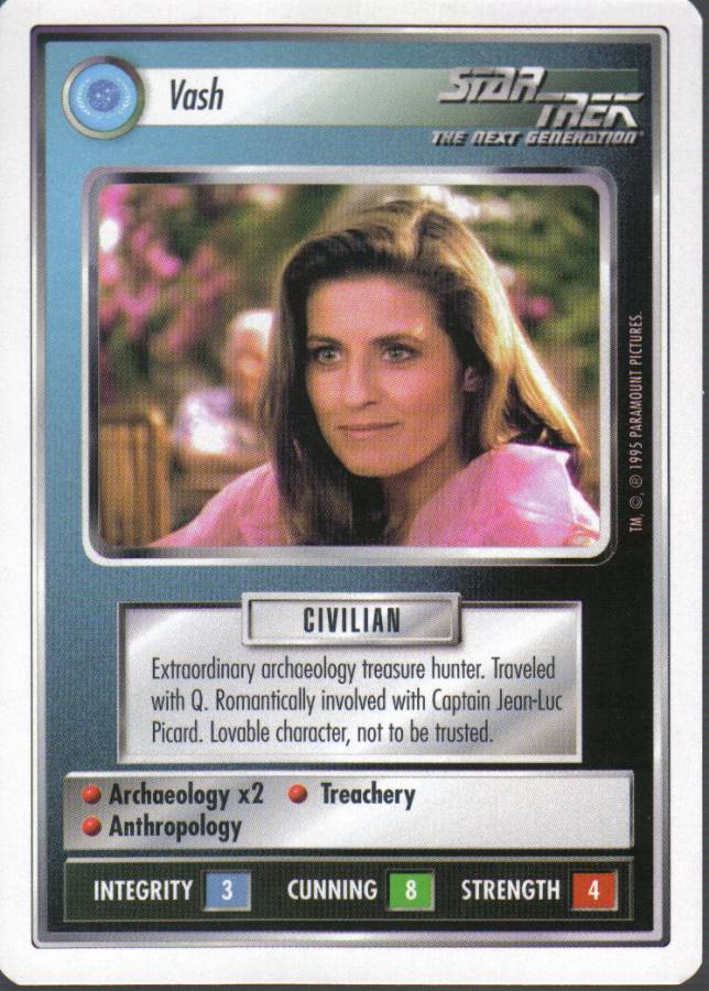 STAR TREK CCG WHITE BORDER PREMIERE 1995 BETA RARE CARD VASH ex