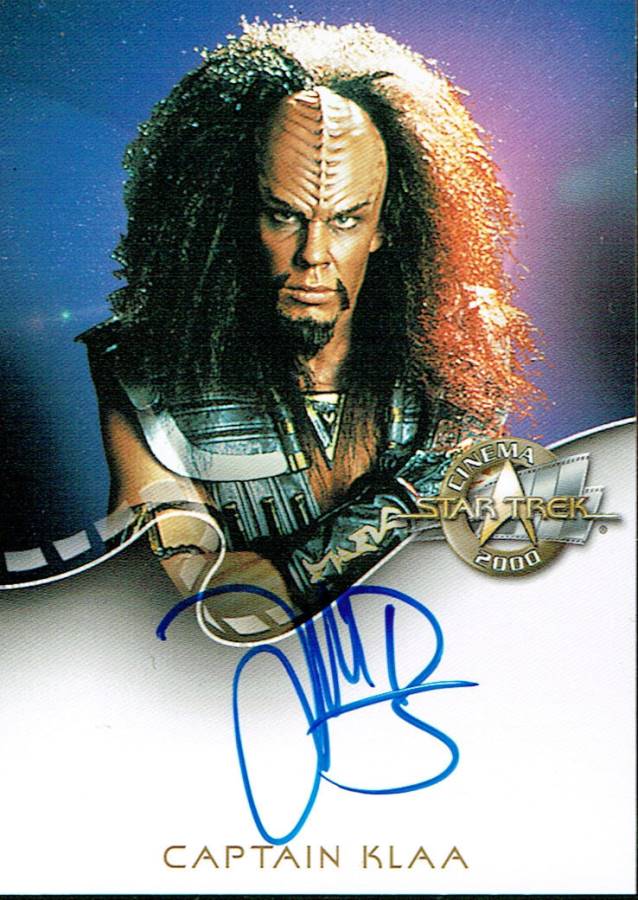 STAR TREK CINEMA 2000 AUTOGRAPH CARD A23 CAPTAIN KLAA