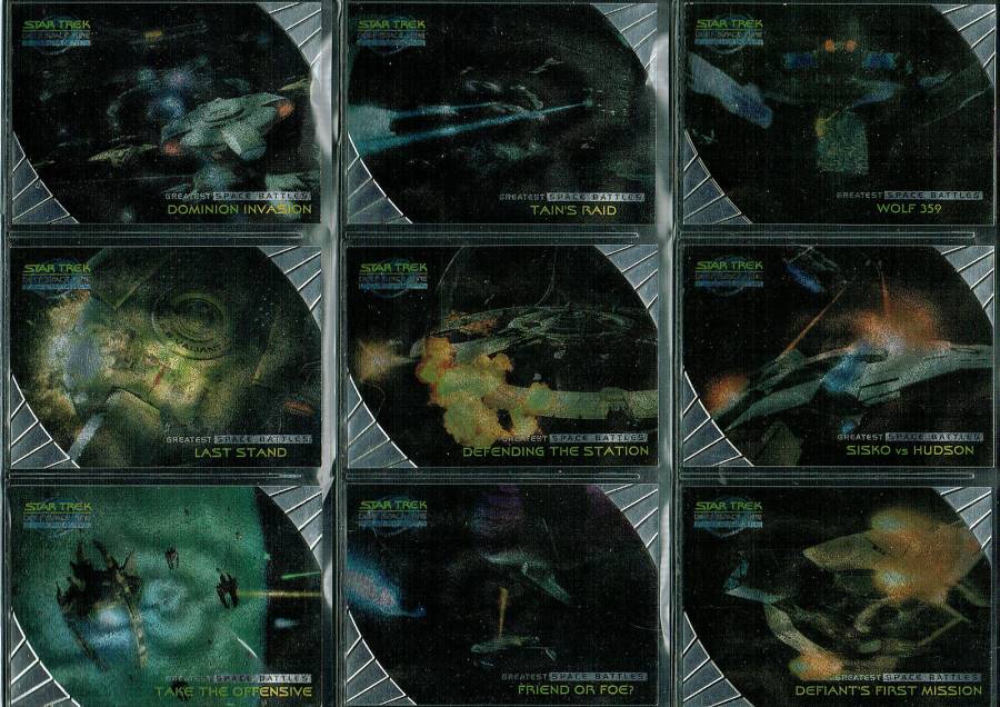 STAR TREK DS9 MEMORIES FROM THE FUTURE SET OF 9 SPACE BATTLES CARDS SB1-SB9