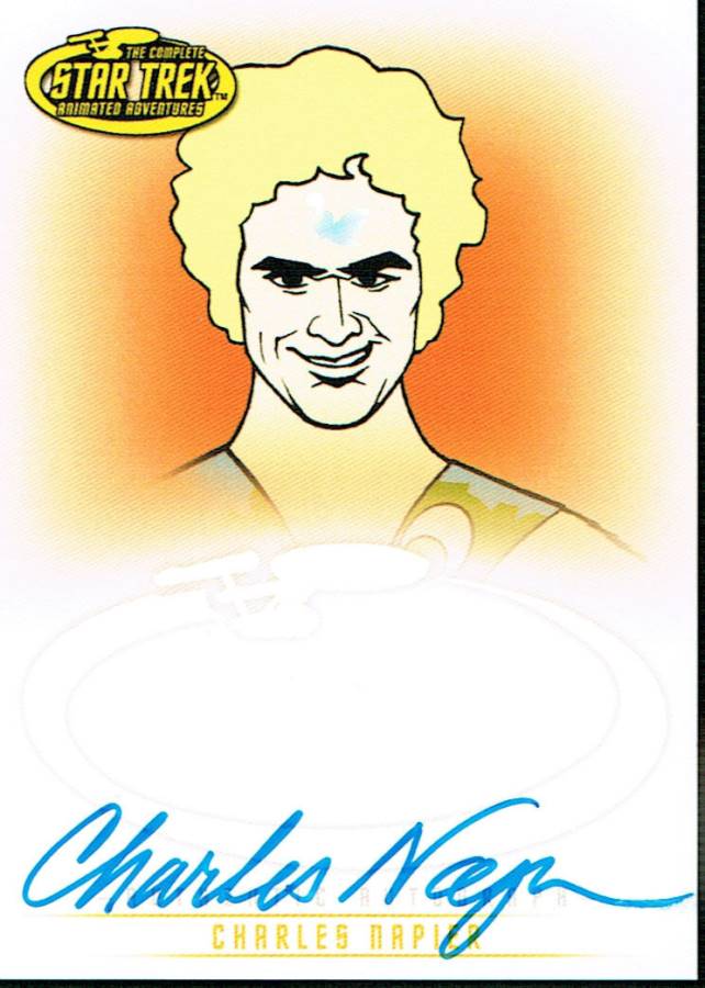 STAR TREK THE ORIGINAL SERIES ART AND IMAGES AUTOGRAPH CARD A42 CHARLES NAPIER