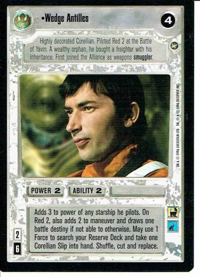 STAR WARS CCG A NEW HOPE BLACK BORDER WEDGE ANTILLES ex