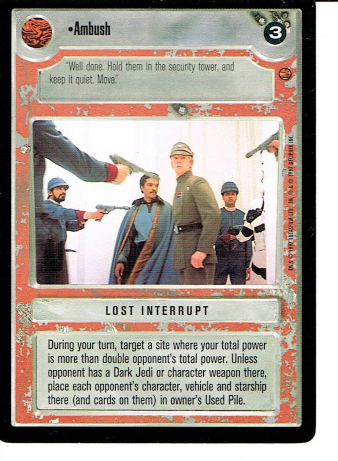 STAR WARS CCG CLOUD CITY BLACK BORDER LIGHT SIDE RARE AMBUSH lp